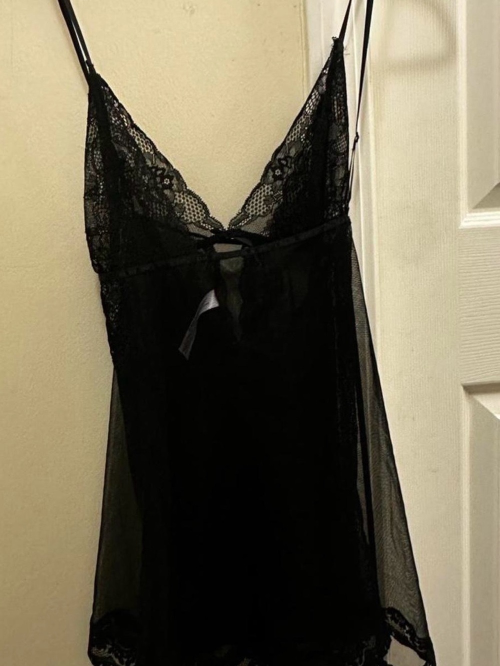 Black Lace & Mesh Slipdress